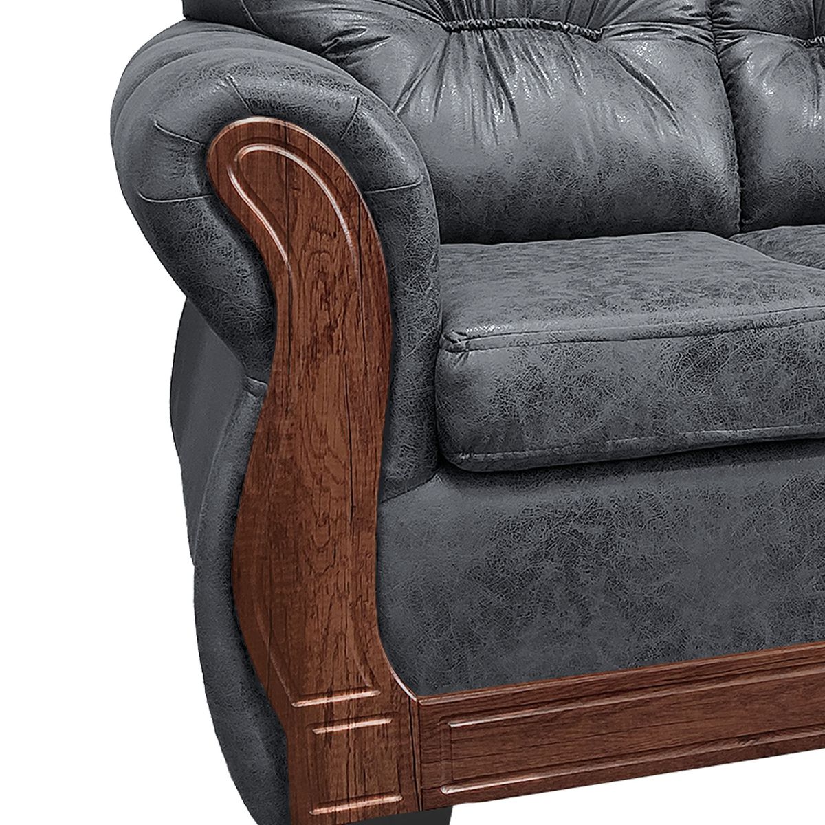 AMERICA DECORA - Living Con Respaldo Confortable 7 Cuerpos Taurus 3+2+1+1 Envejecido X