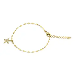 TIANA JOYAS - Pulsera con Estrella de Mar y Circones en Plata 925 bañada en Oro 18k