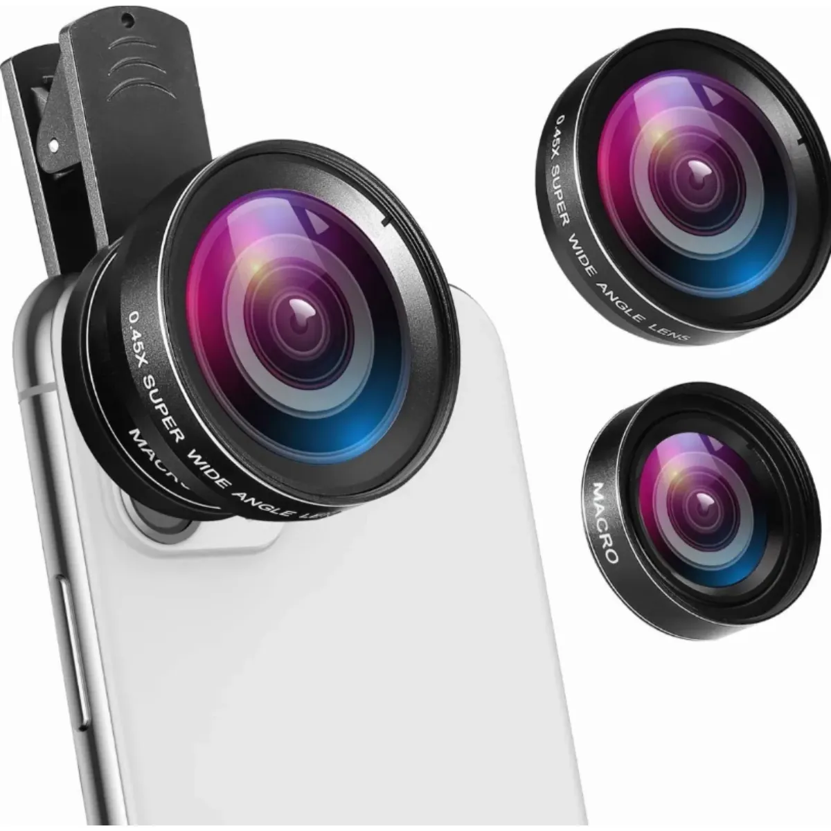 GENERICO - Lente Celular 3 En 1 Ojo De Pez Gran Angular Macro Universal