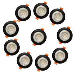 AVC Y VELL MAX - 10 Focos Spot Negro 7W Embutido Redondo Luz Neutra