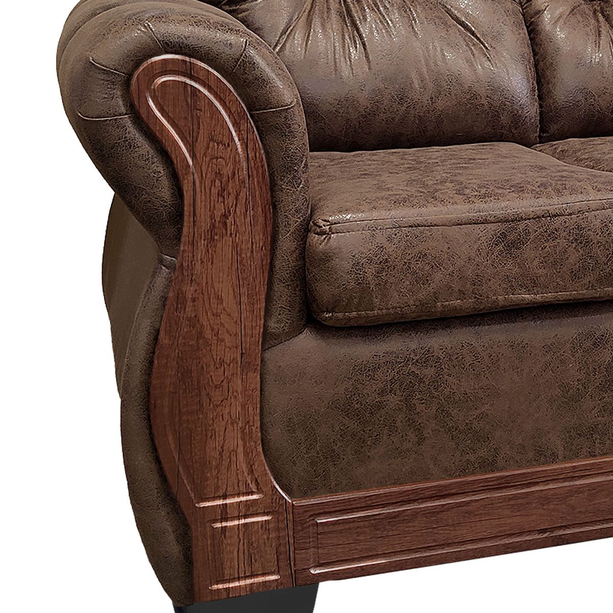 AMERICA DECORA - Living Con Respaldo Confortable 6 Cuerpos Taurus 3+2+1 Envejecido X