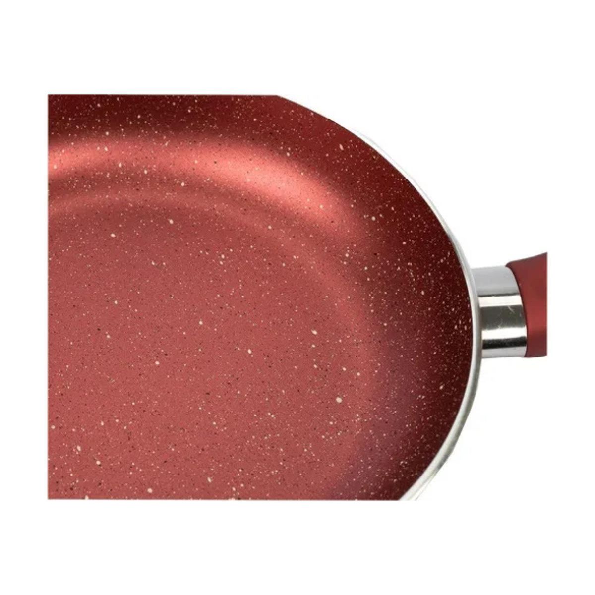 GENERICO - Sarten De Cocina Antiadherente 26cm Rojo Mango De Silicona