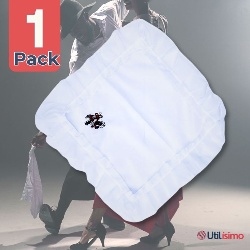 UTILISIMO - Pañuelo Baile Cueca 36 CM Con Bordes Bordado Pareja Fiestas Patrias