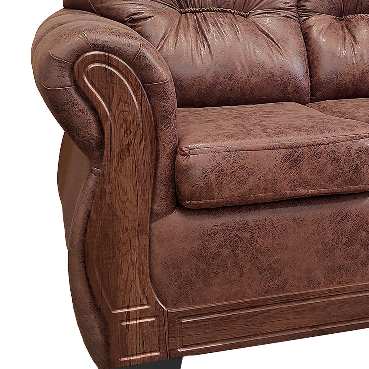 AMERICA DECORA - Living Con Respaldo Confortable 6 Cuerpos Taurus 3+2+1 Envejecido X