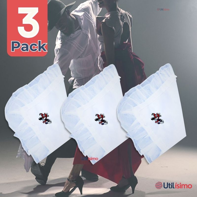 UTILISIMO - Pack 3 Pañuelos Baile Cueca 36 CM Con Bordes Pareja Fiestas Patrias