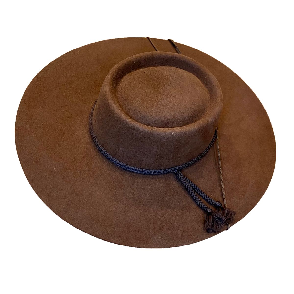 CORRALERO SASTRERIA - Sombrero de Paño Café Huaso Tradicional Chileno 2030 + Porta Sombrero