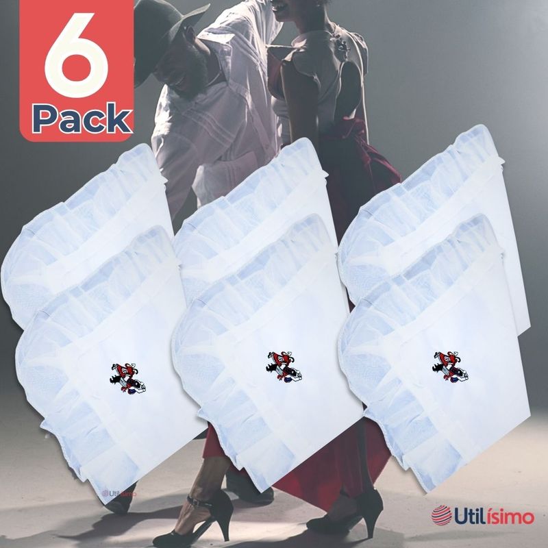 UTILISIMO - Pack 6 Pañuelos Baile Cueca 36CM Con Bordes Pareja Fiestas Patrias