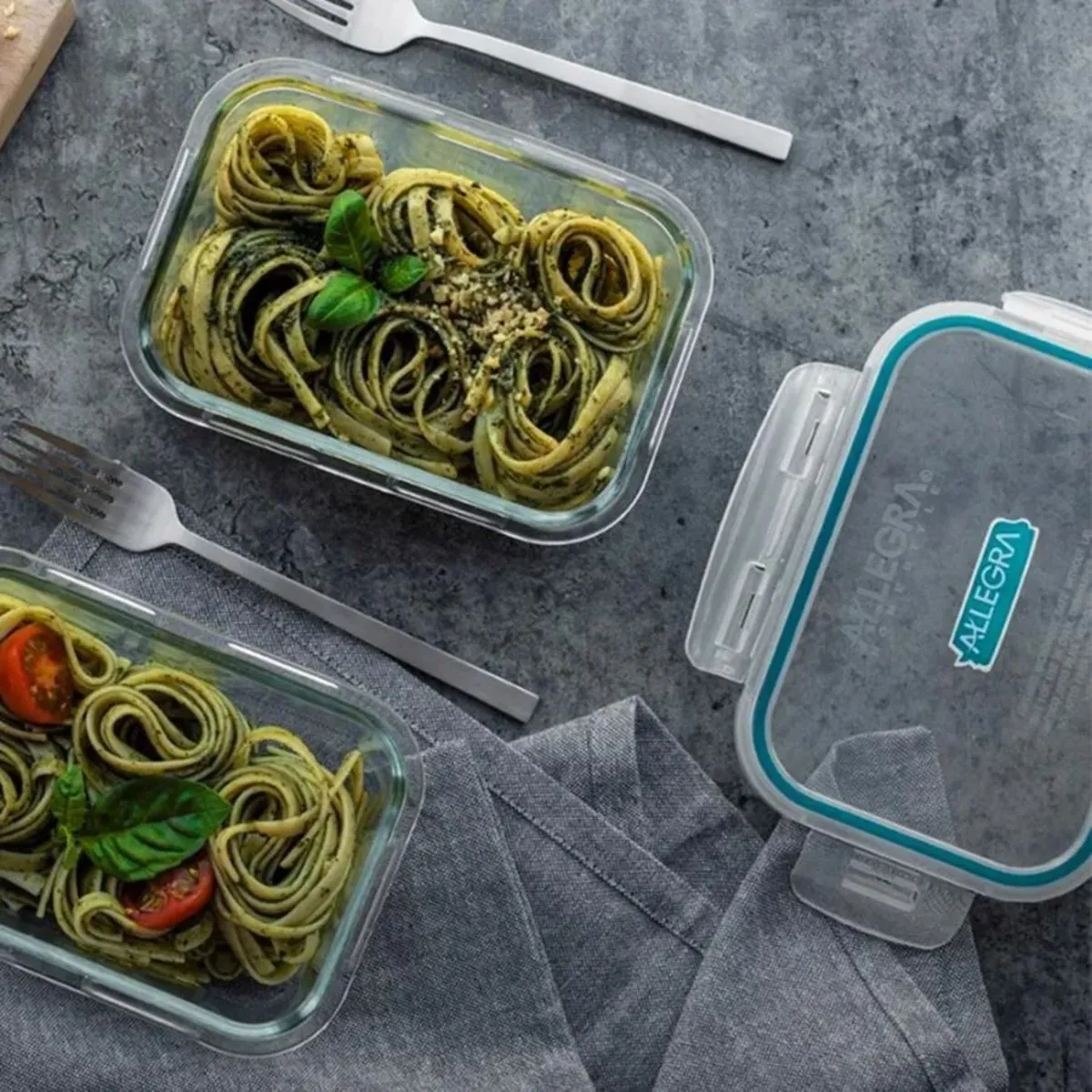 ALLEGRA - Pack 3 Taper De Vidrio Contenedores De Alimentos 750ml