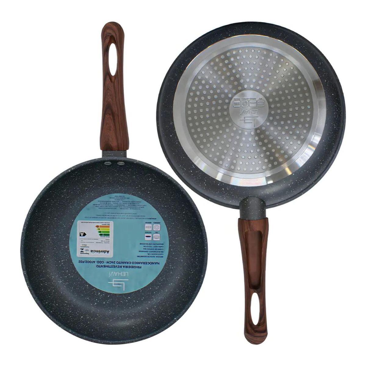 GENERICO - Sarten De Induccion Antiadherente 22cm Con Mango De Madera