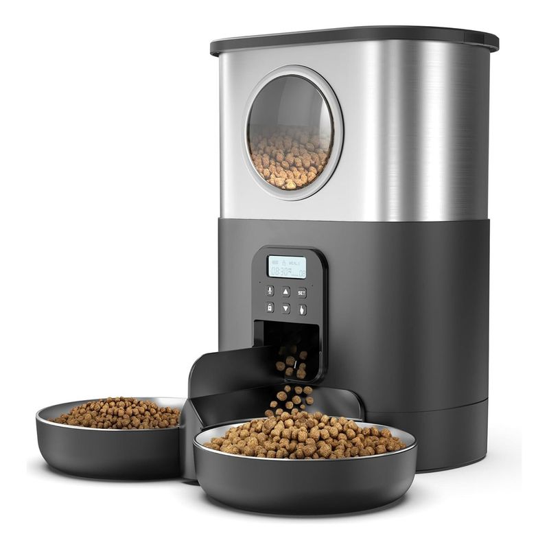 GENERICO - Dispensador De Comida Doble Para Gatos Perros Automático 5l
