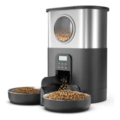 RAGNAR - Dispensador De Comida Doble Para Gatos Perros Automático 5l