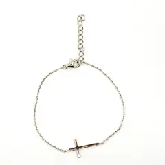 TIANA JOYAS - Pulsera con una Cruz de Plata 925