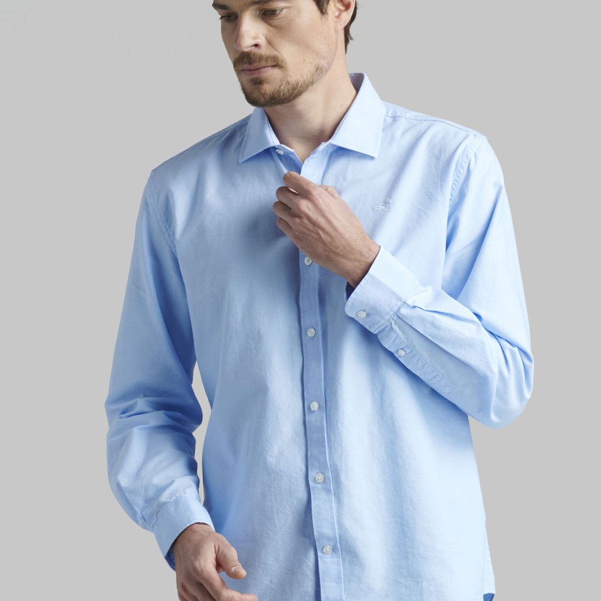 FEROUCH - Camisa Sport Oxford Celeste Ferouch