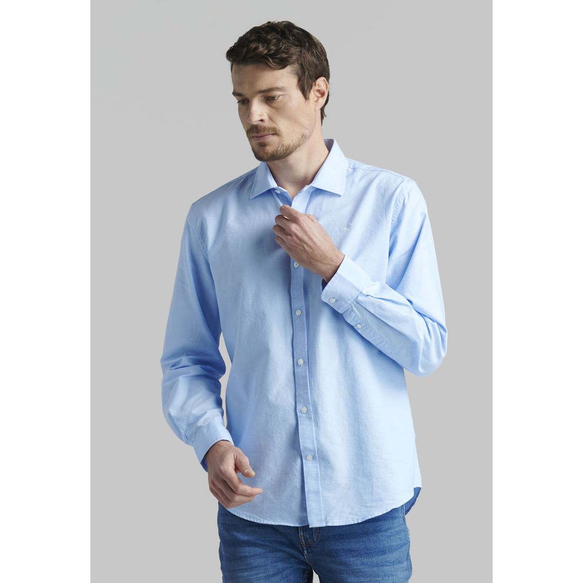 FEROUCH - Camisa Sport Oxford Celeste Ferouch