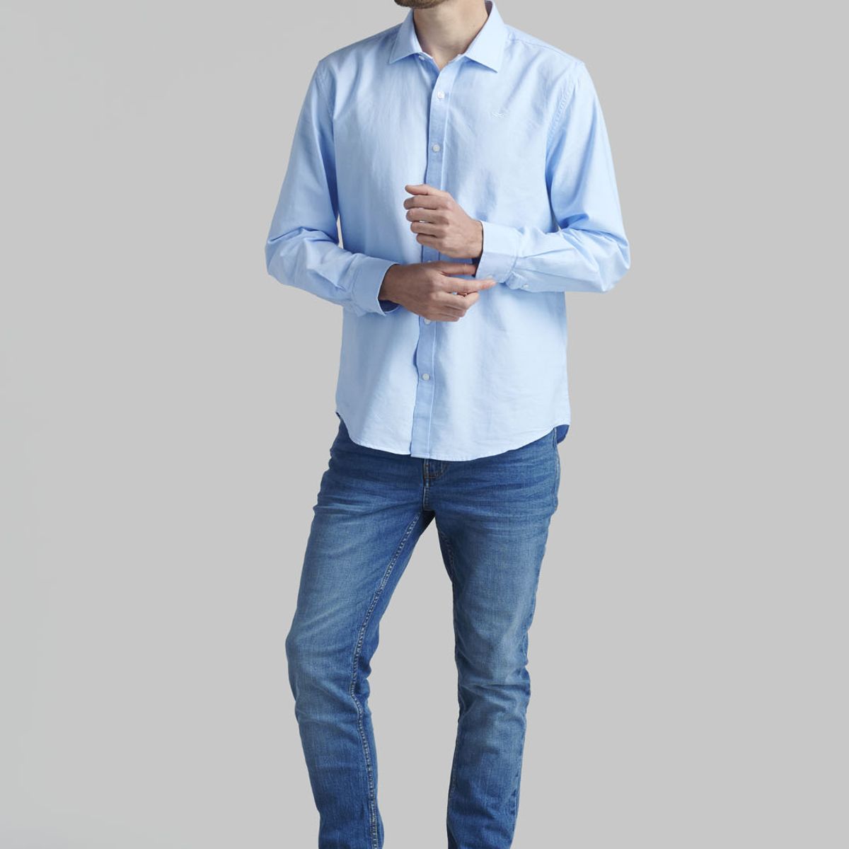 FEROUCH - Camisa Sport Oxford Celeste Ferouch