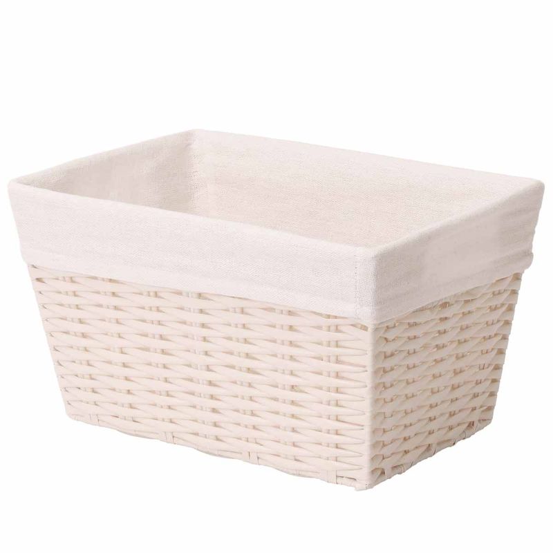 CARRY ALL - Canasto Cesta Organizadora Carry All  Estilo Ratán Crema S