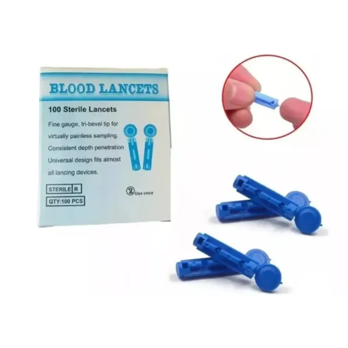 GENERICO - Lancetas Caja X 100 Unidad , Lanceta Estéril Glicemia Diabetes