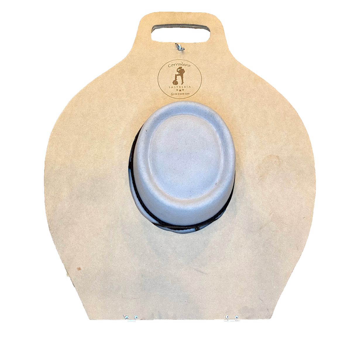 CORRALERO SASTRERIA - Sombrero de Paño color Hueso Huaso Tradicional Chileno 2030+Porta Sombrero