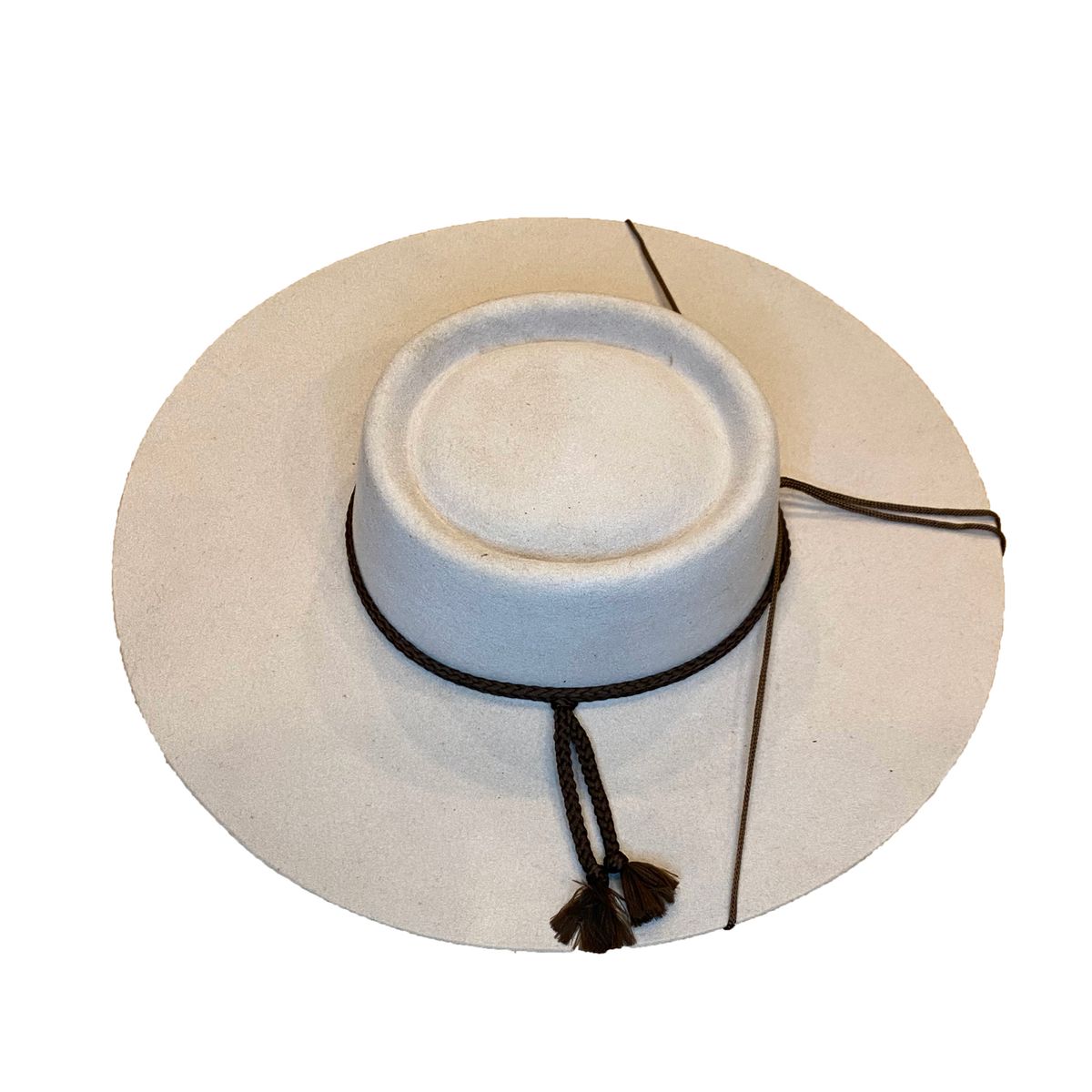 CORRALERO SASTRERIA - Sombrero de Paño color Hueso Huaso Tradicional Chileno 2030+Porta Sombrero
