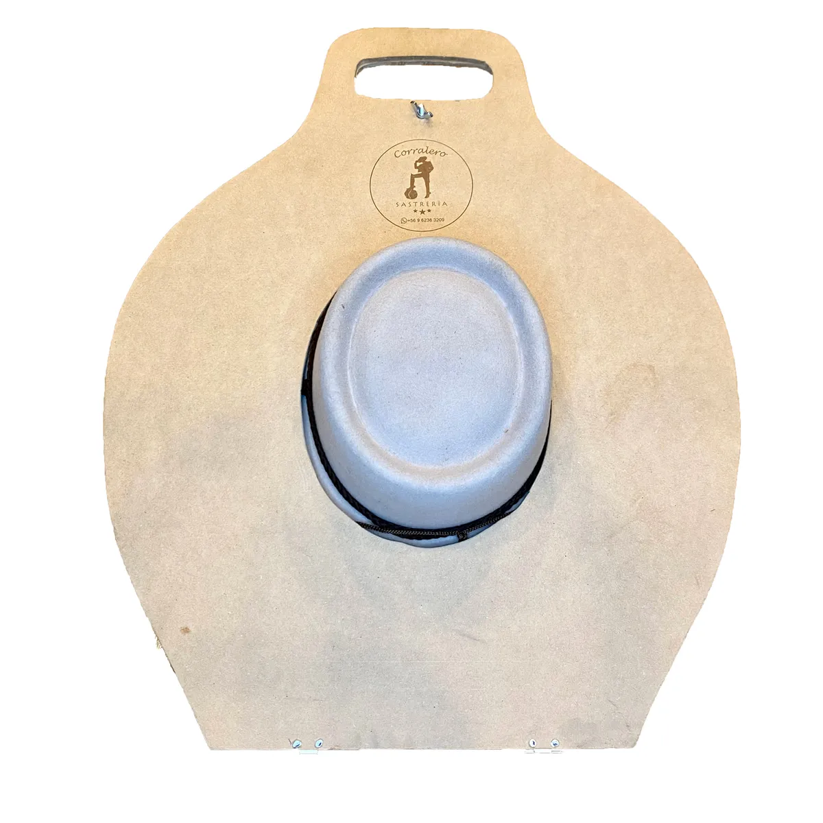 CORRALERO SASTRERIA - Sombrero de Paño color Hueso Huaso Tradicional Chileno 2030+Porta Sombrero