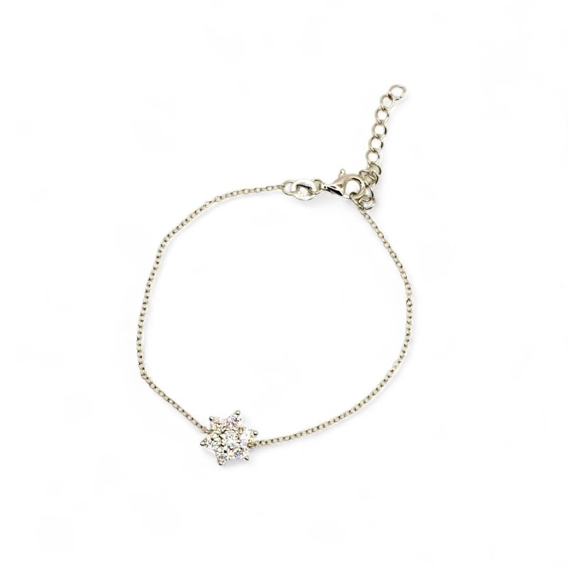TIANA JOYAS - Pulsera con Flor de Circones de Plata 925