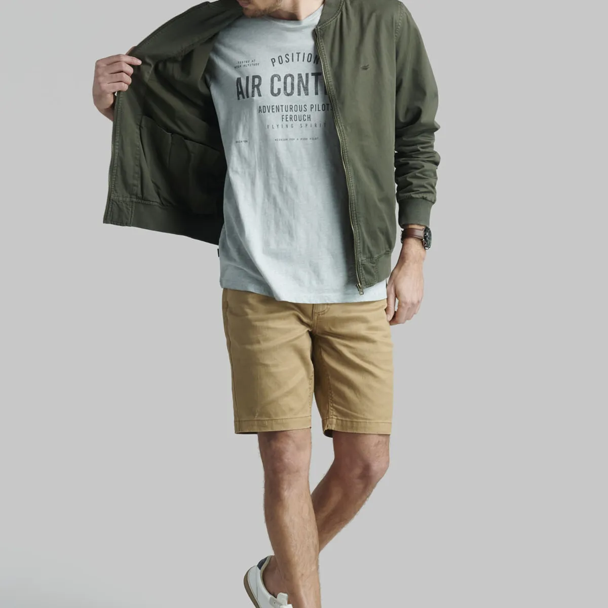 FEROUCH - Chaqueta Bomber Sport Verde Ferouch