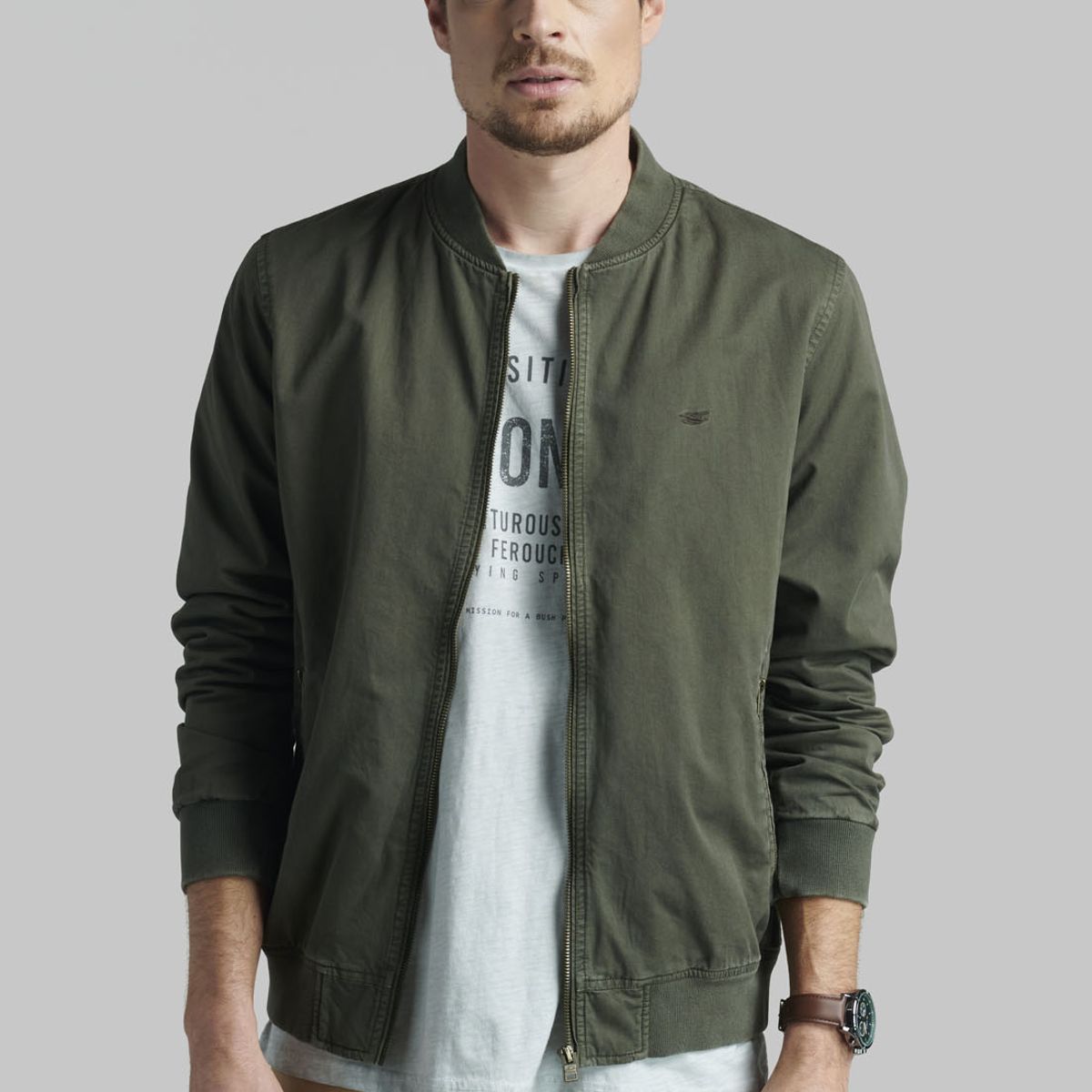 FEROUCH - Chaqueta Bomber Sport Verde Ferouch