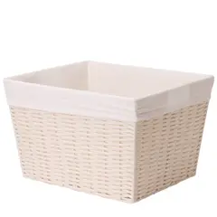 CARRY ALL - Canasto Cesta Organizadora Estilo Ratán Crema M