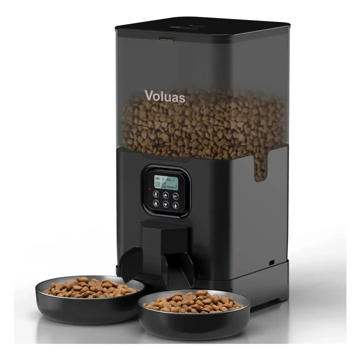 RAGNAR - Dispensador De Comida Para Gatos Perro Automático Negro 6l