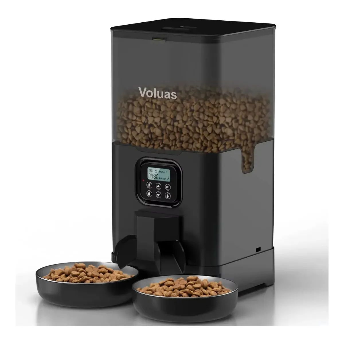 RAGNAR - Dispensador De Comida Para Gatos Perro Automático Negro 6l