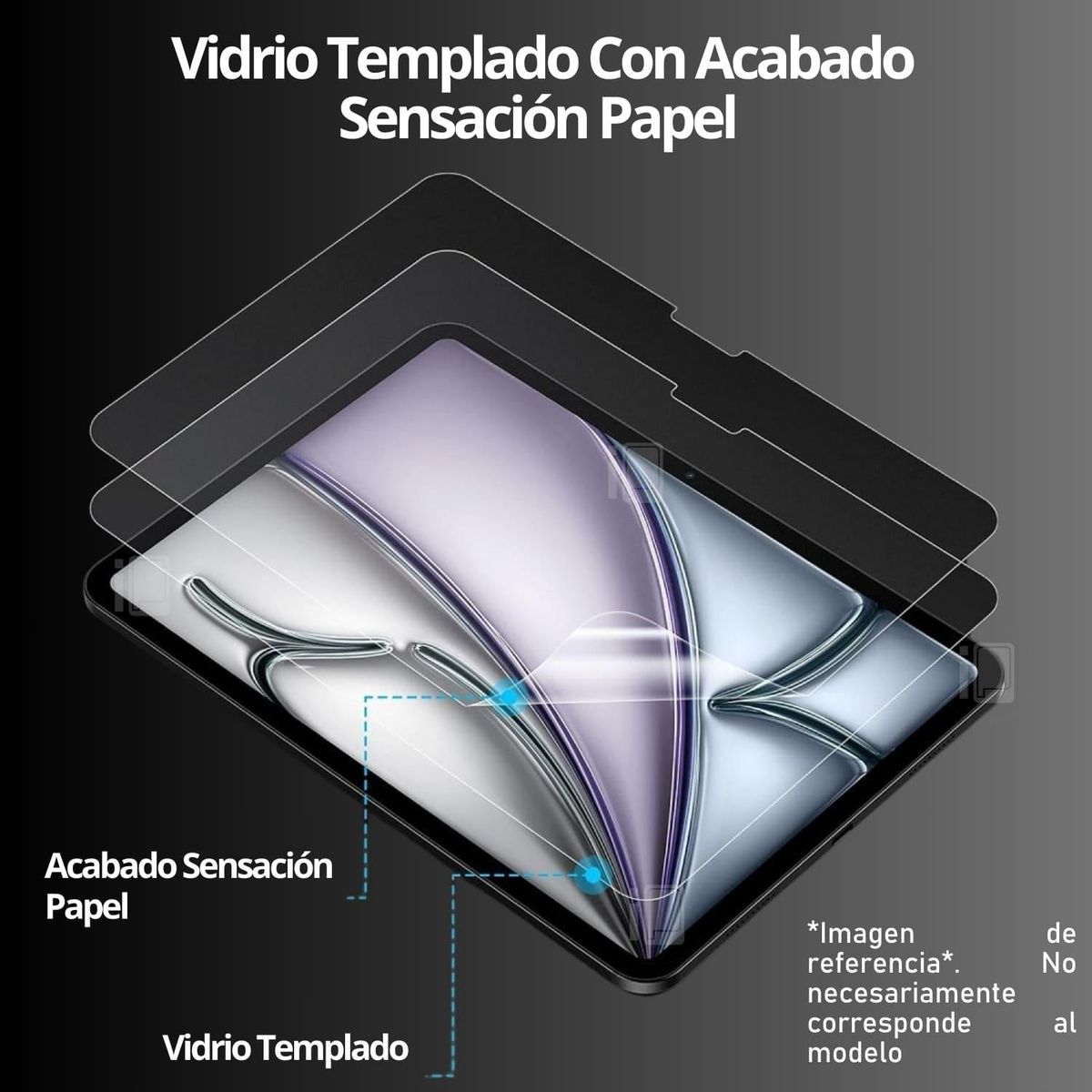 GENERICO - Mica De Vidrio Templado Acabado Sensación Papel Para iPad - Air 13 M2/M3