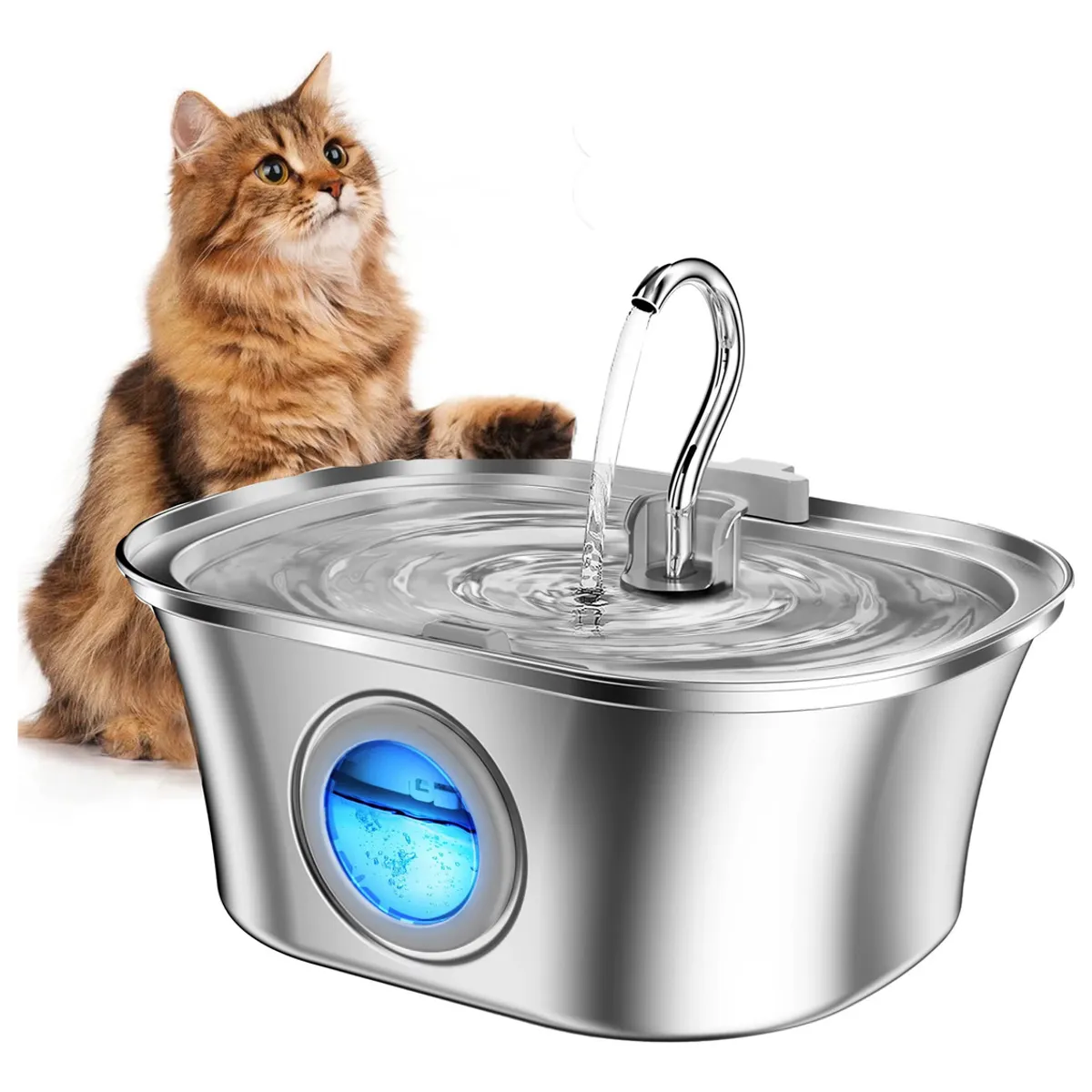 GENERICO - Bebedero Para Gatos Perros Automático Acero Inoxidable 32l