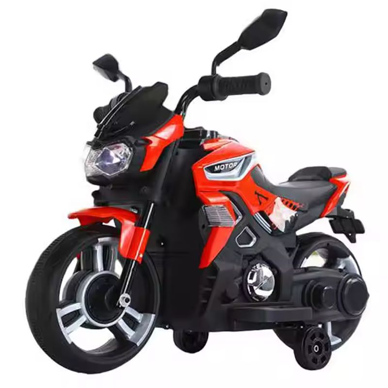 CASA BELLA - Moto Eléctrica pequeña para Niños ROJA  – 6V 1 Motor + Música y MP3