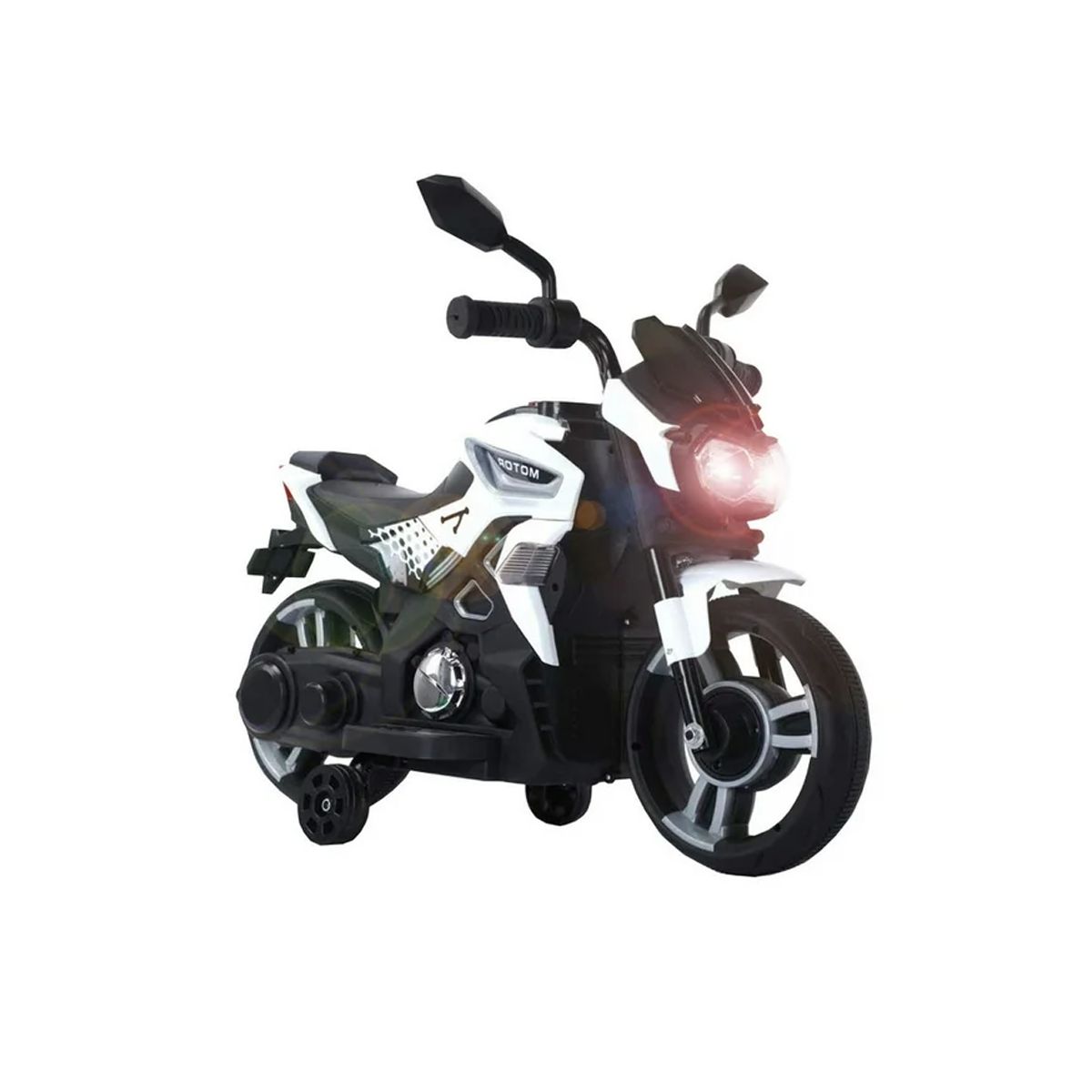 CASA BELLA - Moto Eléctrica pequeña para Niños BLANCA  – 6V 1 Motor + Música y MP3