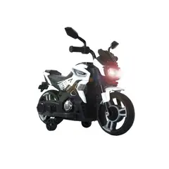 CASA BELLA - Moto Eléctrica pequeña para Niños BLANCA – 6V 1 Motor + Música y MP3