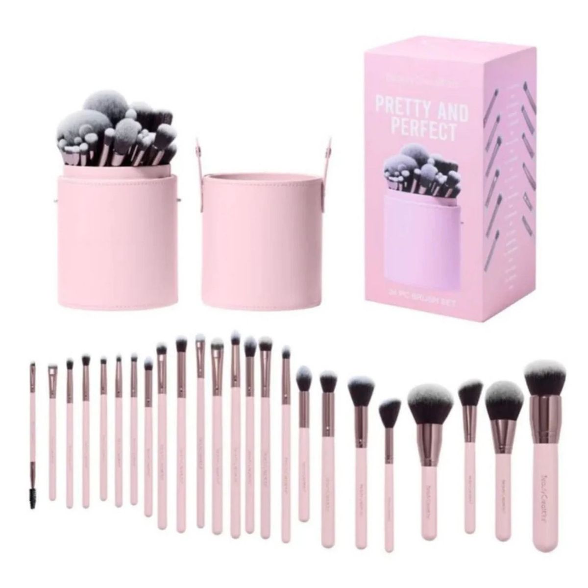 BEAUTY CREATIONS - Set De 24 Brochas + Estuche Beauty Creations Pretty and Perfect
