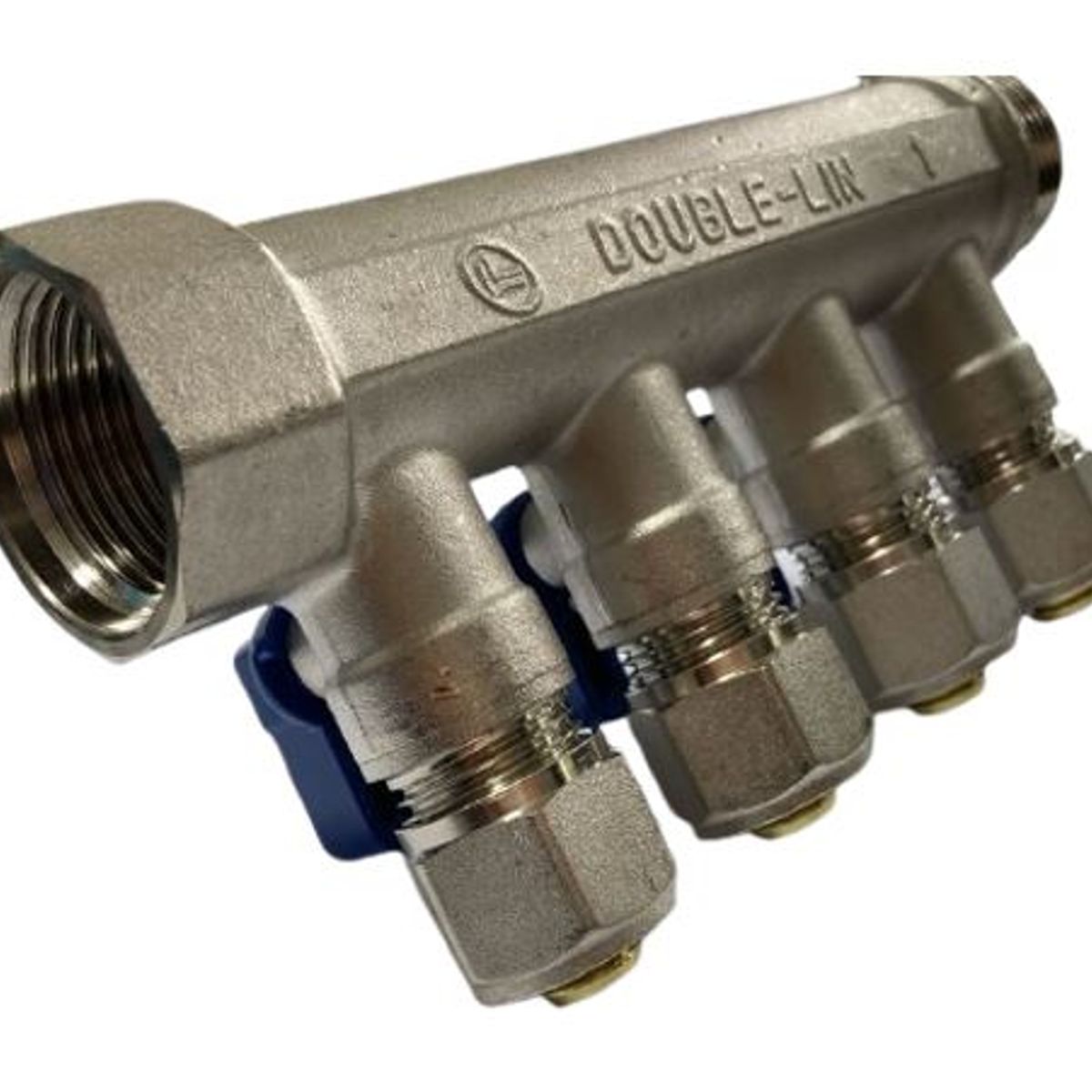 GENERICO - MANIFOLD PARA AGUA 1 PULGADA 16 MM PEX MANILLA AZUL 4VIAS