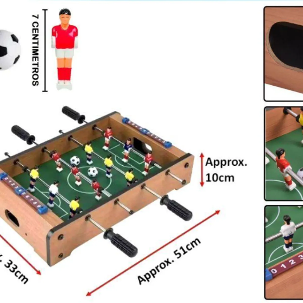 GENERICO - Mini Mesa Juego Futbol Taca Taca De Madera Para Niño