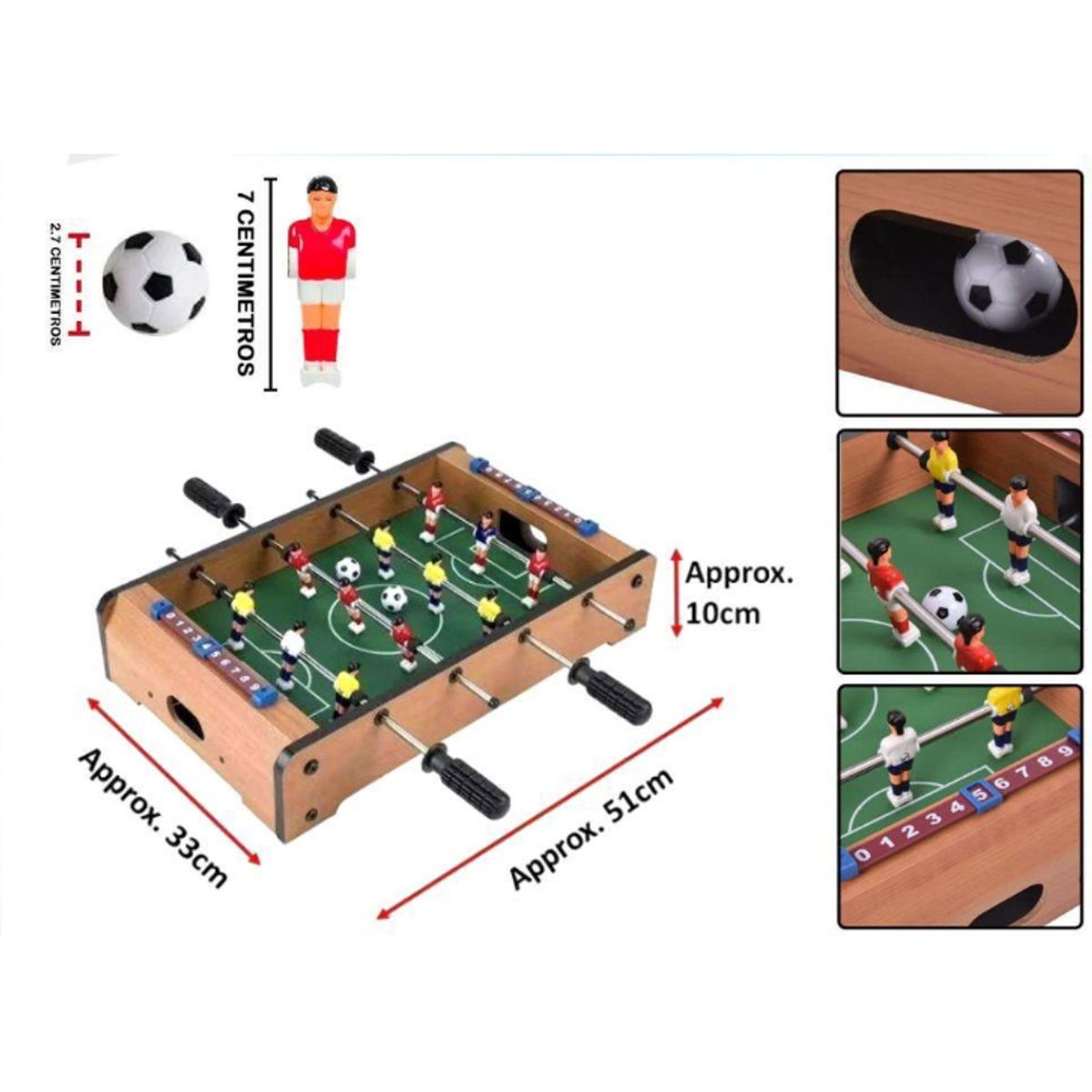 GENERICO - Mini Mesa Juego Futbol Taca Taca De Madera Para Niño