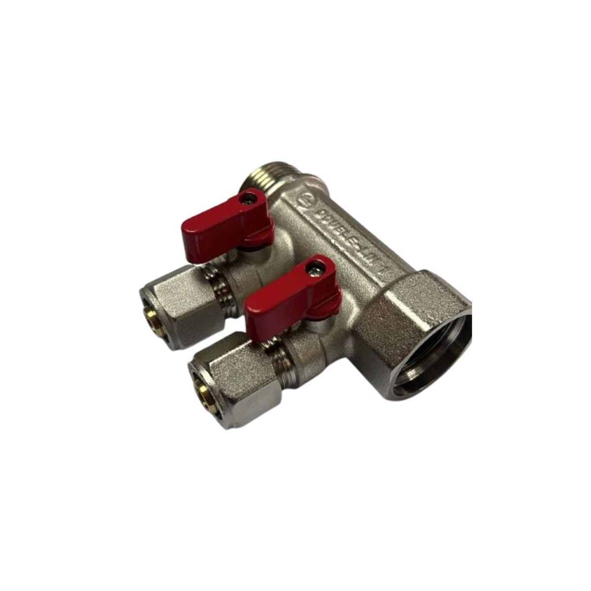 GENERICO - MANIFOLD PARA AGUA 1 PULGADA 16 MM PEX MANILLA ROJA 2VIAS