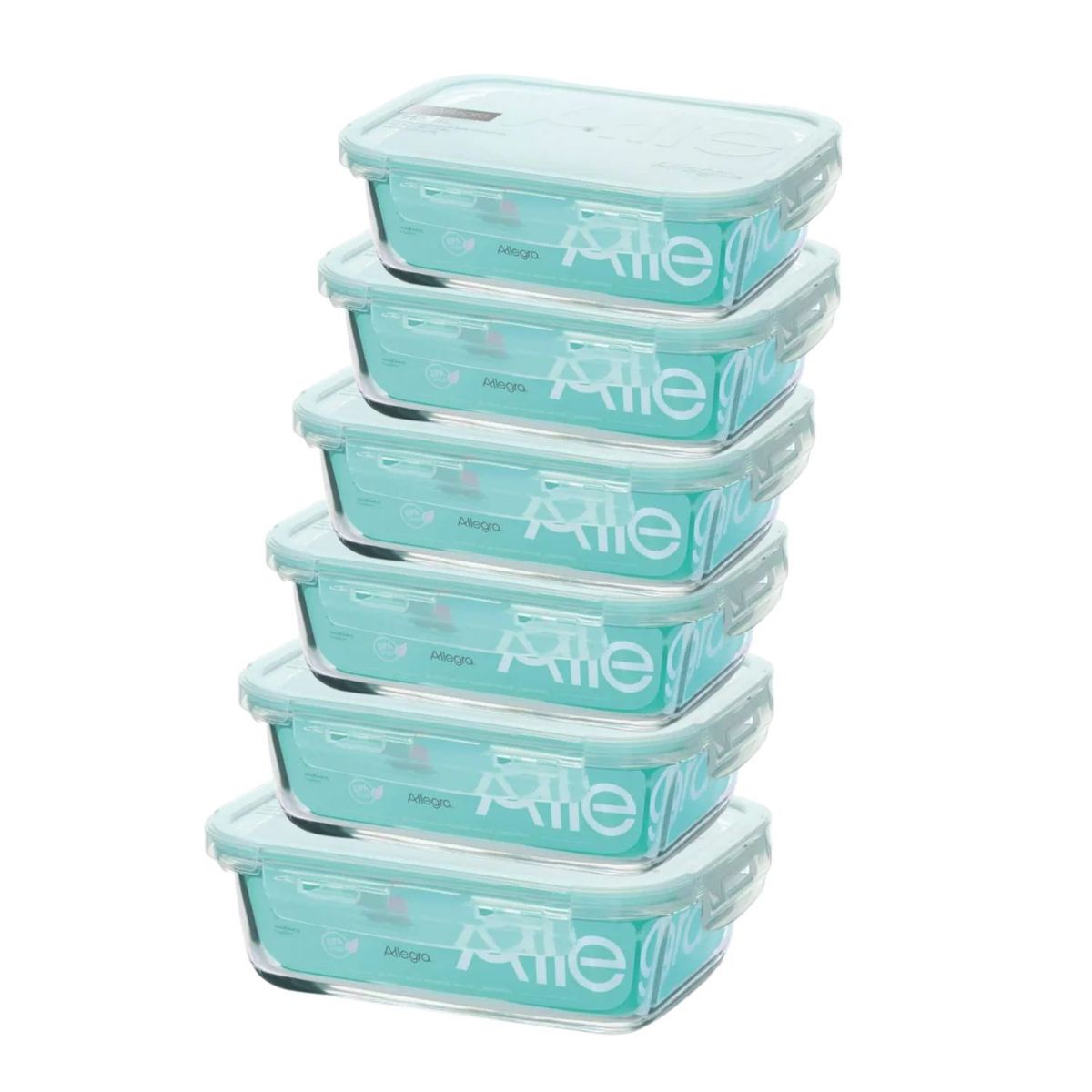 ALLEGRA - Set 6 Contenedores Hermetico Rectangular 1000mL Allegra