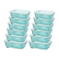 ALLEGRA - Set 12 Contenedores Hermeticos Vidrio Rectangular