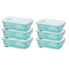 ALLEGRA - Set 6 Contenedores Hermeticos Vidrio Rectangular
