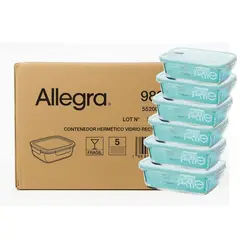 ALLEGRA - Set 48 Contenedores Hermetico Rectangular 420mL