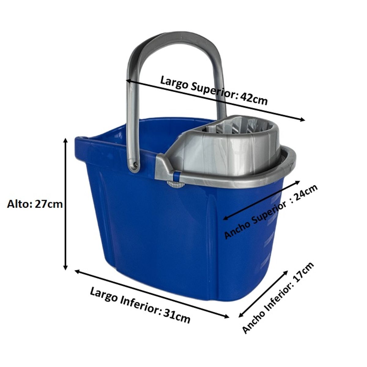 KENDY - Balde Con Estrujador De Mopa 15 Lts Plastico