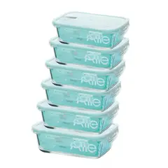 ALLEGRA - Set 6 Contenedores Hermetico Rectangular 420mL