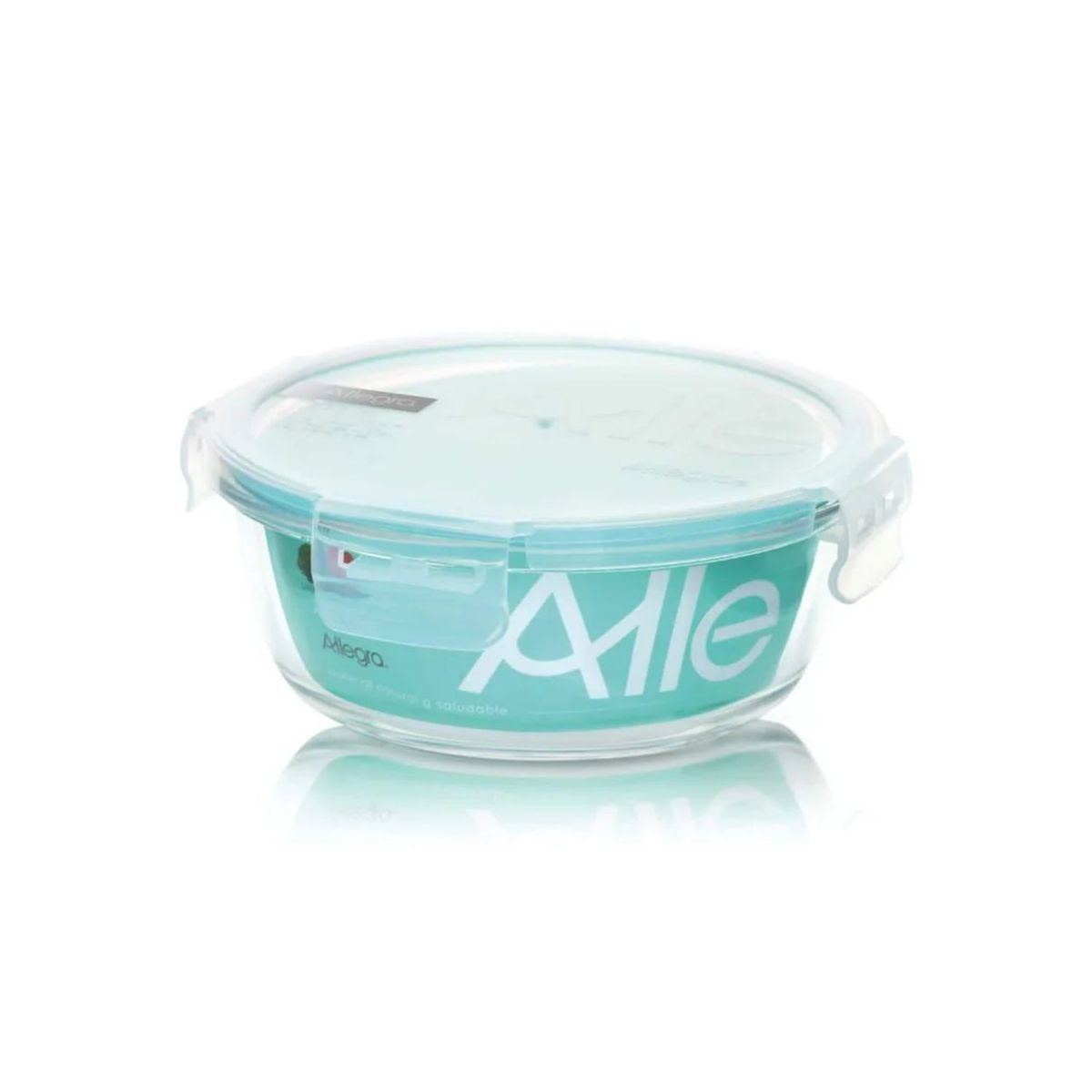 ALLEGRA - Set 48 Contenedores Hermetico Vidrio Redondo 370mL Allegra