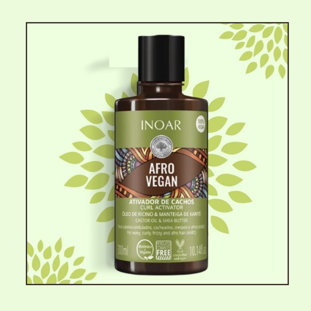 INOAR - Activador de Cachos Afro Vegan 300 Ml INOAR