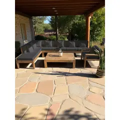 MIARUSTE - TERRAZA RÚSTICA ELE 8 CUERPOS MADERA COLOR ROBLE COJINERÍA GRIS OSC V3