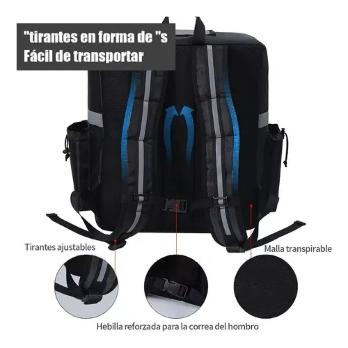 GENERICO - Mochila Termica Multifuncional Delivery Repartidor Moto Bici